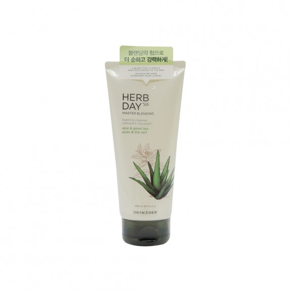 Заказать онлайн The Face Shop Пенка для умывания с экстрактом алоэ Herb Day 365 Cleansing Foam Aloe в KoreaSecret