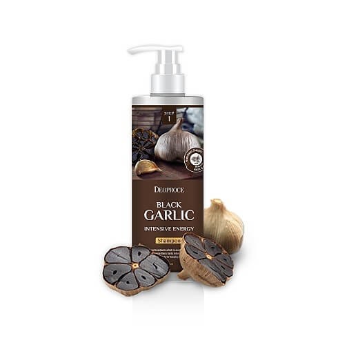 Заказать онлайн Deoproce Шампунь от выпадения волос с чёрным чесноком 1000 мл Black Garlic Intensive Energy Shampoo в KoreaSecret