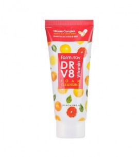 FarmStay Пенка для умывания с комплексом витаминов DR-V8 Vitamin Foam Cleansing
