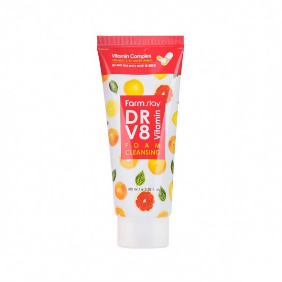 Заказать онлайн FarmStay Пенка для умывания с комплексом витаминов DR-V8 Vitamin Foam Cleansing в KoreaSecret
