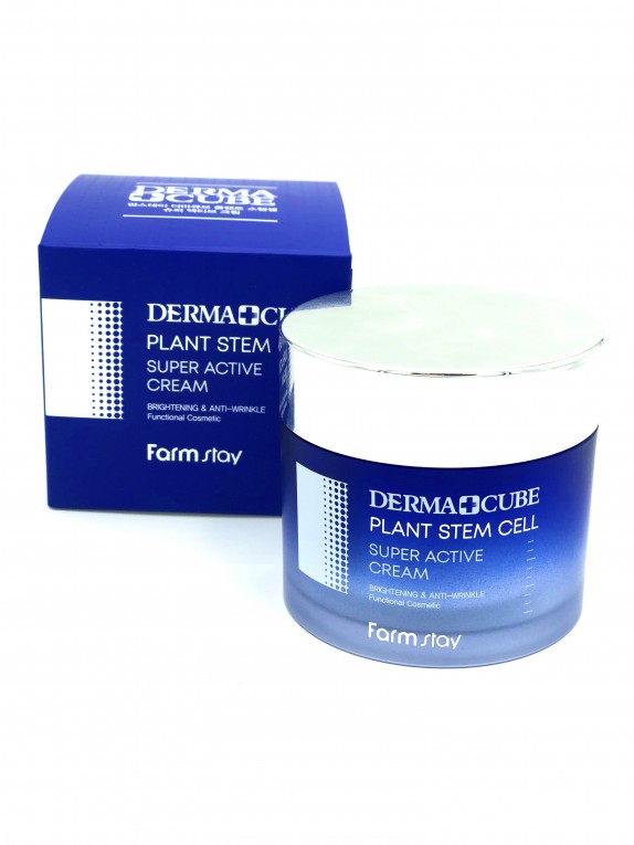 Заказать онлайн Farmstay Антивозрастной Крем со стволовыми клетками Derma Cube plant stem cell super active cream в KoreaSecret