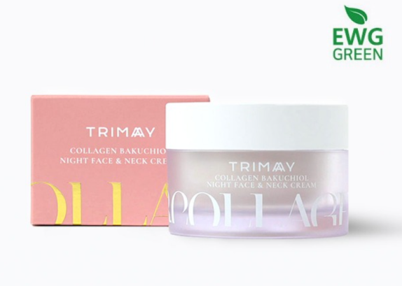 Заказать онлайн Trimay Ночной крем для кожи лица и шеи с коллагеном и бакучиолом Collagen Bakuchiol Night Face & Neck Cream в KoreaSecret