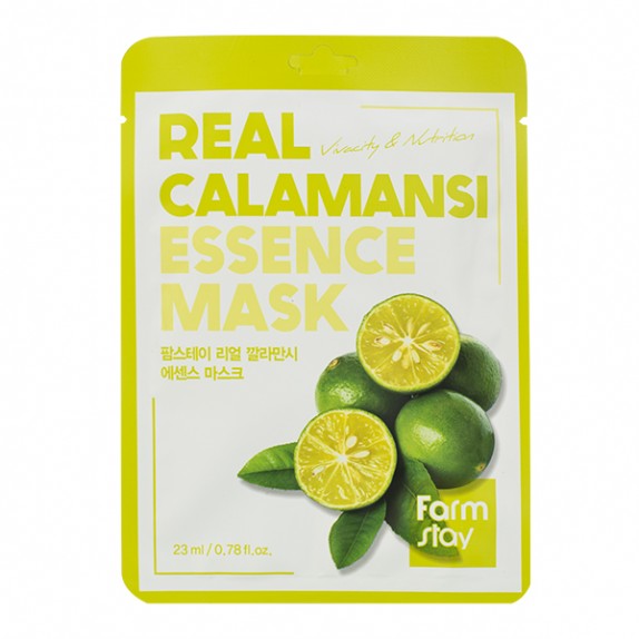 Заказать онлайн Farmstay Маска-салфетка для яркости кожи с каламанси Real Calamansi Essence Mask в KoreaSecret
