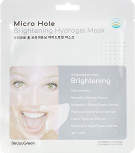 Заказать онлайн BeauuGreen Осветляющая гидрогелевая маска для лица Micro Hole Brightening Hydrogel Mask в KoreaSecret