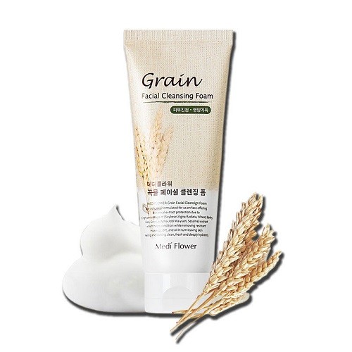 Заказать онлайн Medi flower Очищающая пенка с пшеницей Grain Facial Cleansing Foam в KoreaSecret