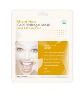 Заказать онлайн BeauuGreen Гидрогелевая маска с золотом Micro Hole Hydrogel Mask Gold в KoreaSecret