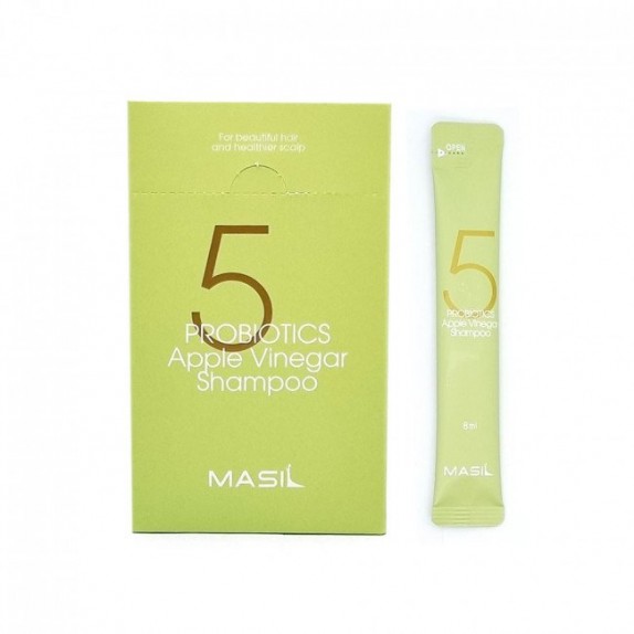 Заказать онлайн Masil Комплект 20шт Шампунь для восстановления pH-баланса с яблочным уксусом  5 Probiotics Apple Vinegar Shampoo в KoreaSecret