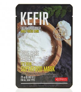 Заказать онлайн Dermal Восстанавливающая маска-салфетка с кефиром It's Real Superfood Mask Kefir в KoreaSecret