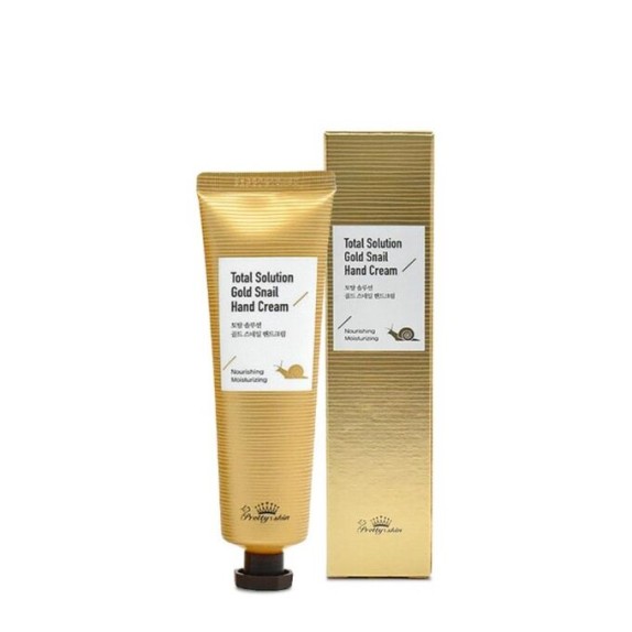 Заказать онлайн Pretty Skin Крем для рук с муцином золотой улитки Total Solution Gold Snail Hand Cream в KoreaSecret