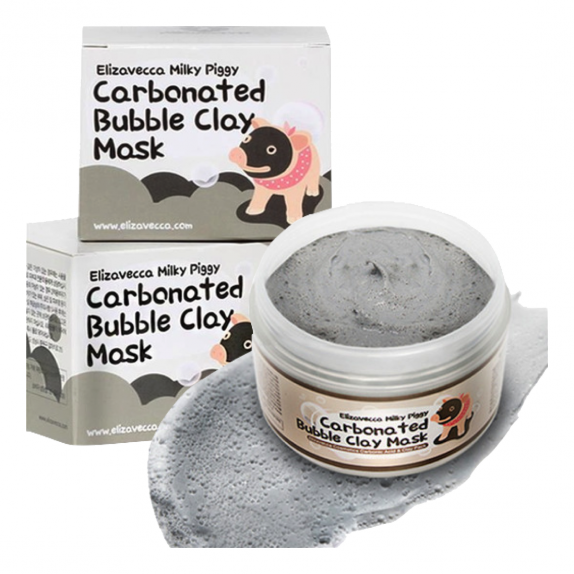 Заказать онлайн Elizavecca Пенная маска для глубокого очищения пор Milky Piggy Carbona Ted Bubble Clay Mask в KoreaSecret