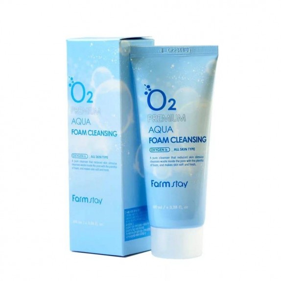 Заказать онлайн Farmstay Кислородная пенка для умывания O2 Premium Aqua Foam Cleansing в KoreaSecret