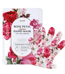Заказать онлайн Petitfee Маска-перчатки для рук с экстрактом розы Koelf Rose Petal Satin Hand Mask в KoreaSecret