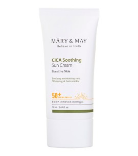 Заказать онлайн MM Успокаивающий солнцезащитный крем с центеллой CICA Soothing Sun Cream SPF 50+ PA++++ в KoreaSecret