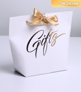 Заказать онлайн Пакет подарочный «Gifts» 21 х 17 х 7 см в KoreaSecret