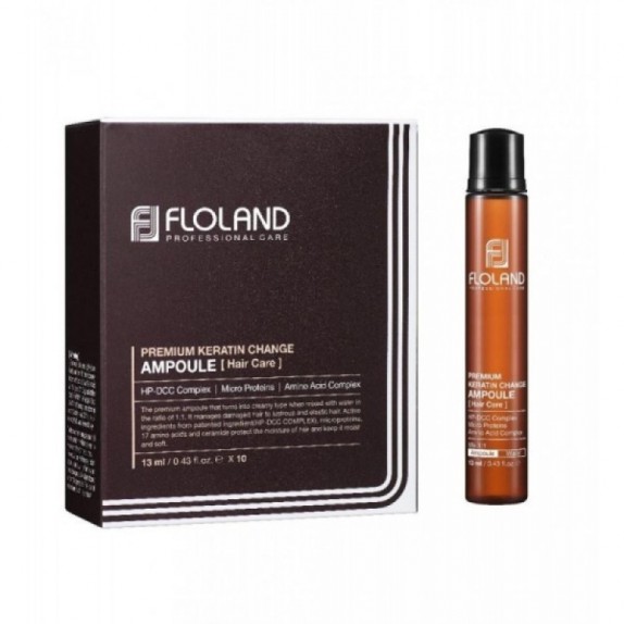 Заказать онлайн Floland Ампула для поврежденных волос Premium Keratin Change Ampoule в KoreaSecret