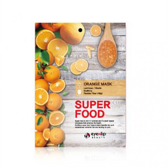 Заказать онлайн Eyenlip Маска-салфетка с экстрактом апельсина Super Food Orange Mask в KoreaSecret