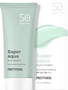 Заказать онлайн Pretty Skin Увлажняющий солнцезащитный крем SPF50+PA++++ Super Aqua Sun Cream в KoreaSecret