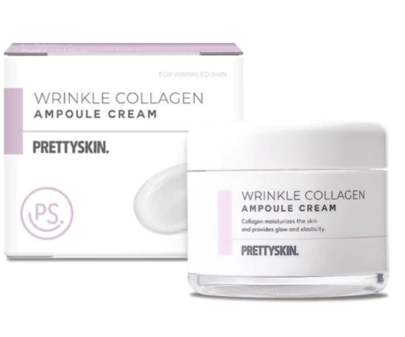 Заказать онлайн Pretty Skin Антивозрастной ампульный крем с коллагеном Wrinkle Collagen Ampoule Cream в KoreaSecret