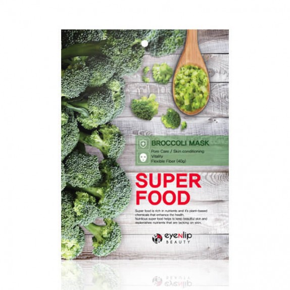 Заказать онлайн Eyenlip Маска-салфетка с экстрактом брокколи Super Food Broccoli Mask в KoreaSecret