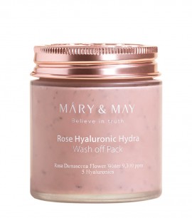 Заказать онлайн Mary&May Глиняная маска для глубокого увлажнения Rose Hyaluronic Hydra Clow Wash off Pack в KoreaSecret