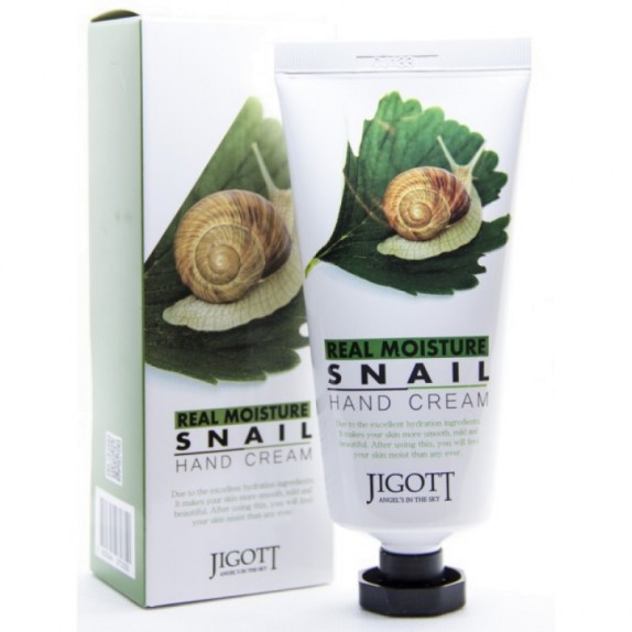 Заказать онлайн Jigott Крем для рук с муцином улитки Real Moisture Snail Hand Cream в KoreaSecret