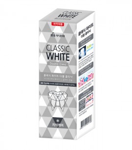 Заказать онлайн Mukunghwa Отбеливающая зубная паста двойного действия с микрогранулами Classic White Double Clinic Toothpaste в KoreaSecret