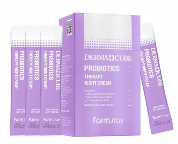 Заказать онлайн Farmstay Антивозрастной ночной крем с пробиотиками 4мл Dermacube Probiotics Therapy Night Cream в KoreaSecret