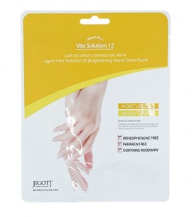 Заказать онлайн Jigott Увлажняющая маска для рук осветляющая с витамином В12 Vita Solution 12 Brightening Hand Care Pack в KoreaSecret