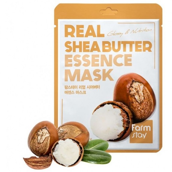 Заказать онлайн FarmStay Маска-салфетка с маслом Ши Real Shea Butter Essence Mask в KoreaSecret