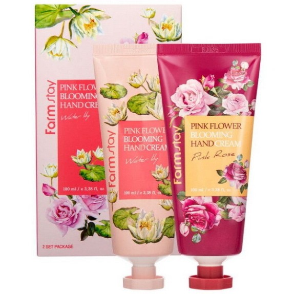 Заказать онлайн Farmstay Подарочный Набор средств с экстрактами цветочных лепестков Pink Flower Blooming Hand Cream 2 Set в KoreaSecret