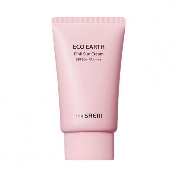 Заказать онлайн The Saem Солнцезащитный крем для проблемной кожи Sun Eco Earth Pink Sun Cream SPF50+ PA++++ в KoreaSecret
