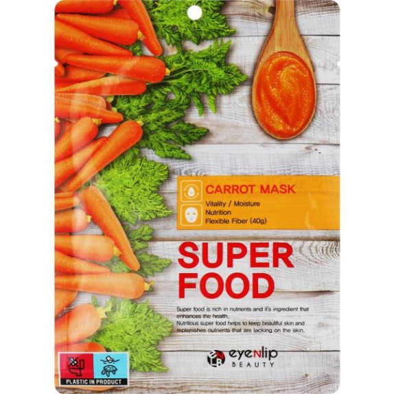 Заказать онлайн Eyenlip Маска-салфетка с экстрактом морковью Super Food Carrot Mask в KoreaSecret