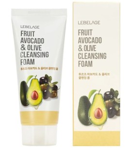 Заказать онлайн Lebelage Пенка для умывания с экстрактом авокадо и оливы Fruit Avocado & Olive Cleansing Foam в KoreaSecret