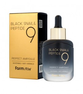 Заказать онлайн Farmstay Омолаживающая ампульная сыворотка с черной улиткой и пептидами 35мл Black Snail&Peptid в KoreaSecret