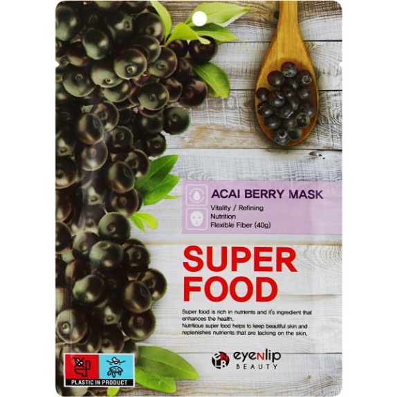 Заказать онлайн Eyenlip Маска-салфетка с экстрактом асаи Super Food Asai Berry Mask в KoreaSecret