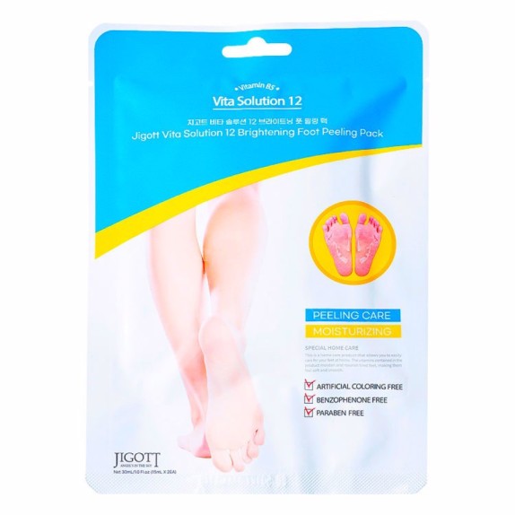 Заказать онлайн Jigott Пилинг-носочки осветляющие для ног Vita Solution 12 Brightening Foot Peeling Pack в KoreaSecret
