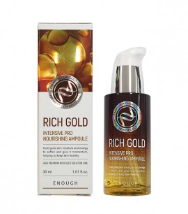 Заказать онлайн Enough Питательная сыворотка с золотом Rich Gold Intensive Pro Nourishing Ampoule в KoreaSecret