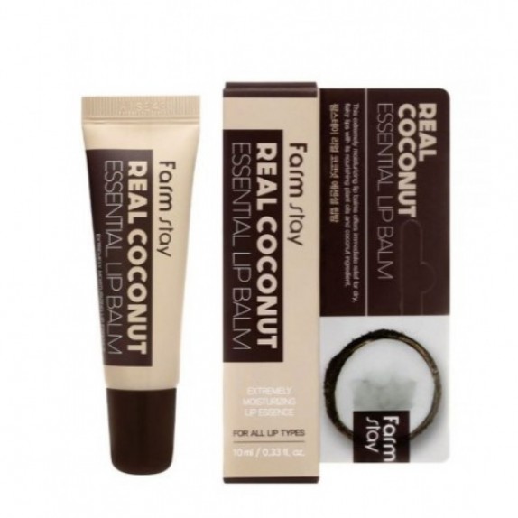 Заказать онлайн FarmStay Восстанавливающий бальзам c кокосовым маслом Real Coconut Essential Lip Balm в KoreaSecret