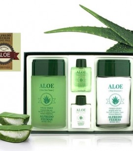 Заказать онлайн Alfredo Набор для ухода за мужской кожей с экстрактом алоэ Aloe Skin Care Set for Men (2 Items) в KoreaSecret
