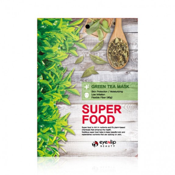 Заказать онлайн Eyenlip Маска-салфетка с экстрактом зеленого чая Super Food Green Tea Mask в KoreaSecret