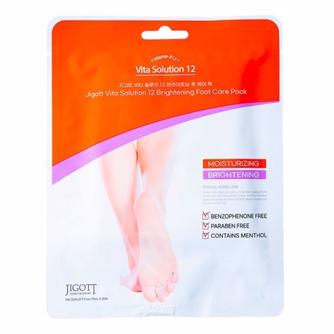 Заказать онлайн Jigott Увлажняющая маска для ног Vita Solution 12 Brightening Foot Care Pack в KoreaSecret