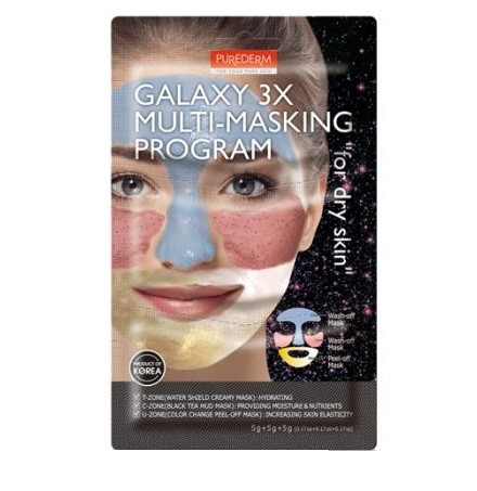 Заказать онлайн Purederm Мультимаскировочная программа для сухой кожи  Galaxy 3x Multi-Masking Program For Dry Skin в KoreaSecret