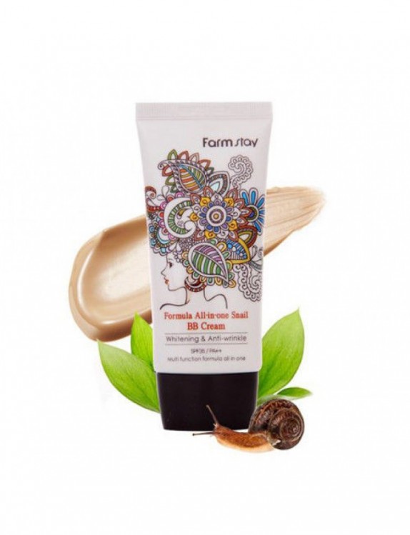 Заказать онлайн Farmstay Многофункциональный ВВ крем с улиткой All in one Snail Sun BB Cream в KoreaSecret