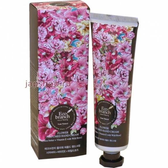 Заказать онлайн Eco Branch Крем для рук c маслом ши розой Flower Perfumed Hand Cream Shea Butter With Rose в KoreaSecret