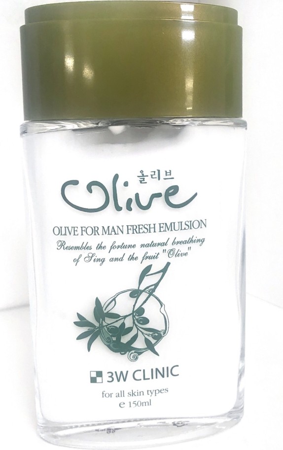 Заказать онлайн 3W Clinic Мужская увлажняющая эмульсия с Оливой 150мл Olive For Man Fresh Lotion в KoreaSecret