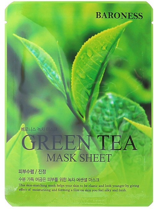 Заказать онлайн Baroness Маска-салфетка с экстрактом зеленого чая Green Tea Mask Sheet в KoreaSecret