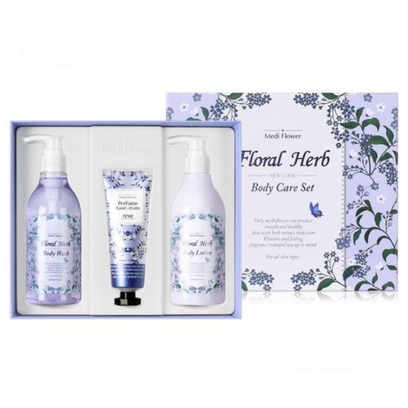 Заказать онлайн Medi Flower Набор парфюмированных средств для ухода за телом c ароматом лаванды Floral Herb Body Care Set в KoreaSecret