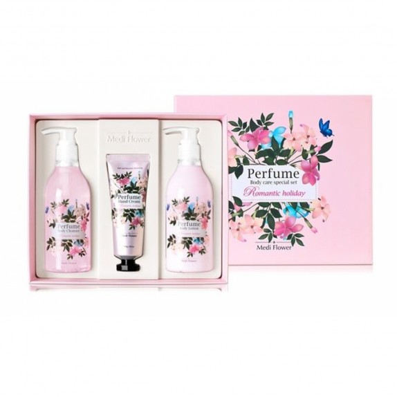 Заказать онлайн Medi Flower Набор парфюмированных средств для ухода за телом c цветочным ароматом Romantic Holiday Body Care Set в KoreaSecret
