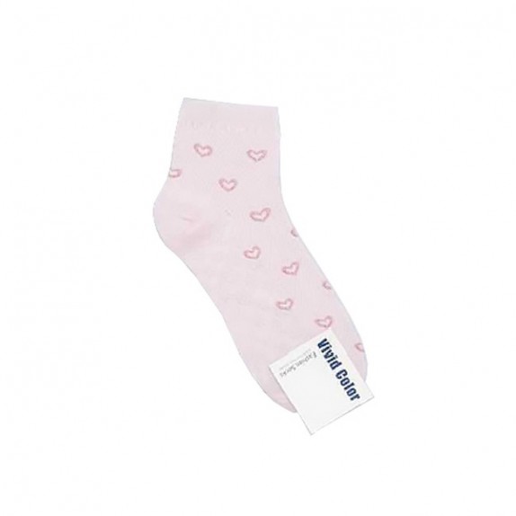 Заказать онлайн Носочки женские розовые Heart Mesh Socks Summer Pink в KoreaSecret