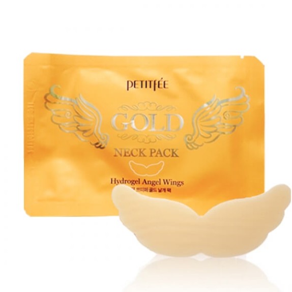 Заказать онлайн Petitfee Маска для области шеи Gold Neck Pack Hydrogel Angel Wings в KoreaSecret